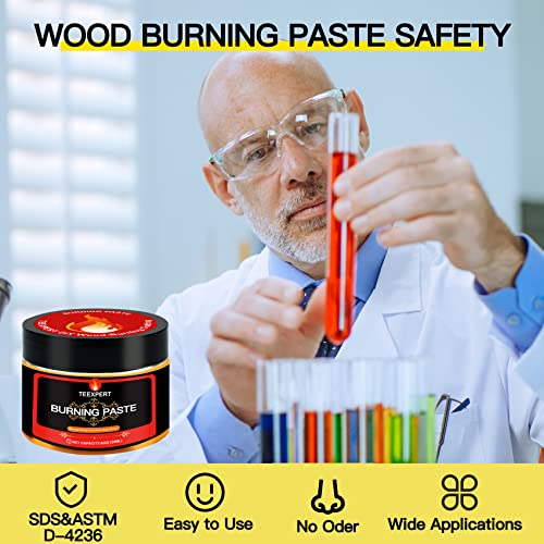 Teexpert Wood Burning Gel - 4OZ/125g Wood Burning Paste DIY Heat Sensitive Pyrography Wood Burning Marker Non-Toxic for Wood Arts - Drawing and