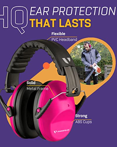 Vanderfields Hearing Protection Headphones 20dB Noise Reduction, Noise Cancelling Ear Muffs for Adults-Passive Ear Protection for Shooting Range, Vanderfields