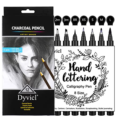 Dyvicl Hand Lettering Pens and Charcoal Pencils Dyvicl