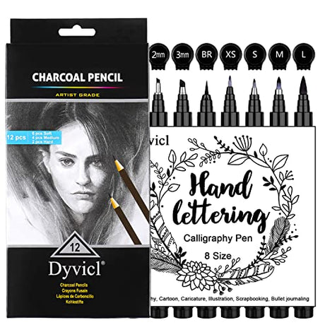 Dyvicl Hand Lettering Pens and Charcoal Pencils Dyvicl