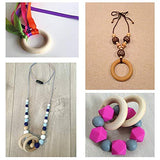 Onwon 10 Pieces Wooden Rings Natural Wood Rings Without Paint Smooth Unfinished Wood Circles for Craft DIY Baby Teething Ring Pendant Connectors Onwon