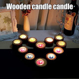 LUNKUIVY 30 Pack Wooden Tealight Candle Holders Wood Votive Candle Holders for Home Wedding Halloween Christmas Party and Festival Decoration LUNKUIVY