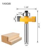 WSOOX 1/4 Inch Shank Rabbet Router Bit Set, 3 Pieces Rabbeting Router Bit with 6 Bearings Set (1/8", 1/4", 5/16", 3/8", 7/16", 1/2" Bearings) (1/4 WSOOX
