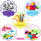 WATINC 18Pcs Hand Puppets Making Kit for Kids Art Craft Felt Sock Monster Puppet Creative DIY Make Your Own Puppets Pipe Cleaners Pompoms WATINC