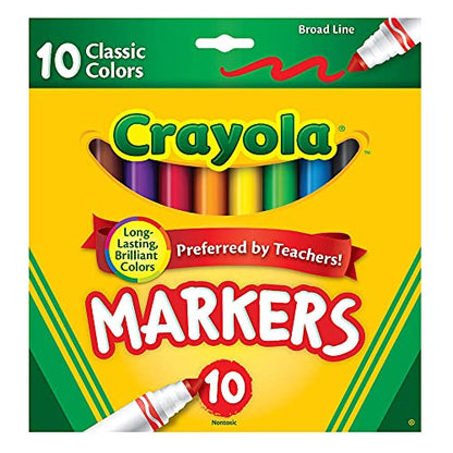 Crayola 58-7726 Classic Fine Line Markers Assorted Colors 10 Count 2 Pack