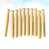 Healifty 10pcs Unfinished Wooden Peg Dolls Wooden Clothes pin Doll Peg Baby Doll Unfinished Clothespins Peg DIY Sticks Round Wooden clothespins Healifty