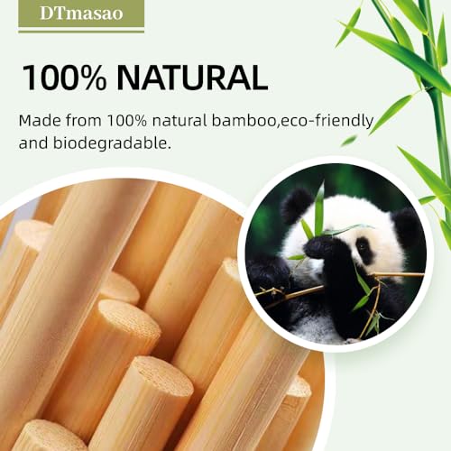 Dtmasao 25 PCS Dowel Rods Wood Sticks Wooden Dowel Rods - 1/4 x 17.5 Inch Unfinished Bamboo Sticks - for Crafts and DIYers DTmasao