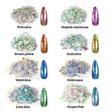 LET'S RESIN Chameleon Chunky Flakes, Resin Supplies-8 Color Intense Colorshift Pigment Powder for Resin Crafts/Tumblers, Chrome Powder Iridescent LET'S RESIN