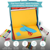 Kittrich Corporation EZDesk Travel Activity Kit, Laptop Style Desk with Writing and Kids Art Supplies, Perfect for Travel, 64 Piece set, 11.4" X KITTRICH