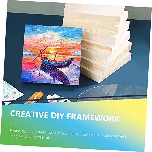 Tofficu 5pcs Blank Wooden Picture Frame Personalized Photo Frame Unfinished Wood Boards Unfinished Wood Canvas Painting Canvas Square Frame Clay Tofficu