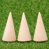 MILISTEN 10pcs Christmas Wood Ornament Wood Cone Large Cardboard Cones Unpainted Cone Shape Cone Craft Wedding Ring Holder unpainted Wood Craft Cone Milisten