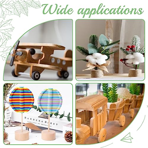 OLYCRAFT 60pcs Unfinished Wood Wheels 1.2 Inch Diameter Blank Wood Slices 6.5~7mm Hole Round Wheel Wooden Pieces Unfinished Blank Slices Natural Wood OLYCRAFT