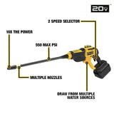 DEWALT Cordless Pressure Washer, Power Cleaner, 550-PSI, 1.0 GPM, Tool Only (DCPW550B) DEWALT