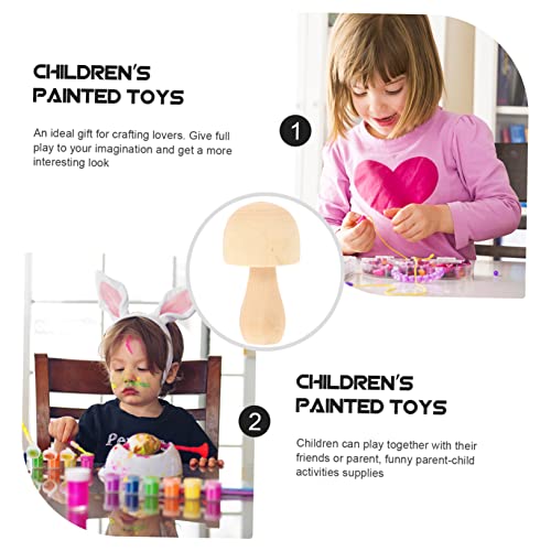 TEHAUX 30 Pcs DIY Wooden Ornaments Unfinished Mushrooms Figures Unfinished Wood Craft Unfinished Wooden Pegs Mushroom Ornaments Unfinished Wood Peg TEHAUX