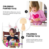 TEHAUX 30 Pcs DIY Wooden Ornaments Unfinished Mushrooms Figures Unfinished Wood Craft Unfinished Wooden Pegs Mushroom Ornaments Unfinished Wood Peg TEHAUX