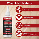 Yeardera Wood Glue, Professional Furniture Repair Glue, Clear Carpenter Glue, Strong Wood Glue for Crafts, Furniture, Wood Floor and Wood Products Yeardera
