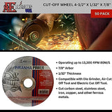ATE Pro. USA - Metal and Stainless Steel Thin Cut Off Wheels, 4-1/2"X1/32"X7/8", for Air Cut Off Tool, Die Grinder, Electric Cut Off Tool, High ATE Pro. USA