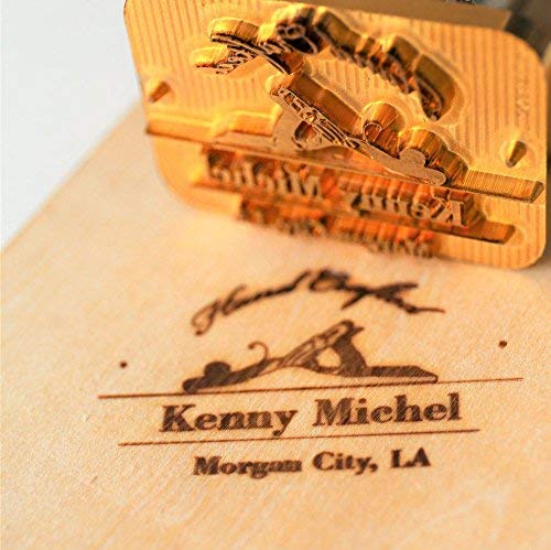 Custom Logo Wood Branding Iron,Durable Leather Branding Iron Stamp,BBQ Heat Stamp Including The Handle, Woodworking Design Design Stamp (1x1)