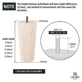 4 inch Unfinished Ash Wood Furniture Legs, LAVANE Set of 4 Mid-Century Modern Pyramid Wooden Replacement Feet with Pre-Drilled 5/16 Inch Bolt & La Vane
