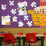 Junkin 100 Pcs Large Blank Puzzle Puzzle Pieces Cutouts DIY Make Your Own Puzzle Kit Paper Puzzle Kit for Classroom Decor Bulletin Board School DIY Junkin