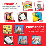 5 Red Chalkboard Chalk Markers - Red Dry Erase Markers for Blackboard, Chalkboard Signs, Windows, Glass | Variety Pack - Fine & Jumbo Size Ink Pen Chalkola