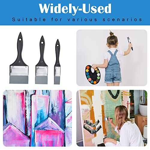 Falling in Art Silicone Paint Brush Set, Lined Edged Flexible Color Shapers, Flat Shaped Painting Tool for Water Based Acrylic Paints, Gouache, Oil, - WoodArtSupply