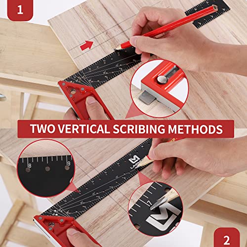 Carpenter Square Aluminum Framing Square 12 Inch L Square Ruler L Framing Tools LARMEIL