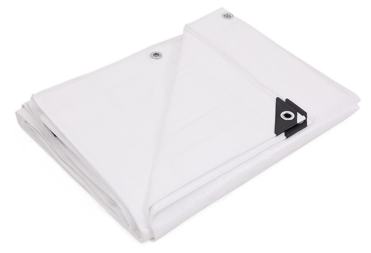 Kotap 12 x 20 Ft. Heavy-Duty Protection/Coverage Tarp, Superior Weave 8-mil, Multi-Use, Waterproof, White, (TRW-1220) Kotap