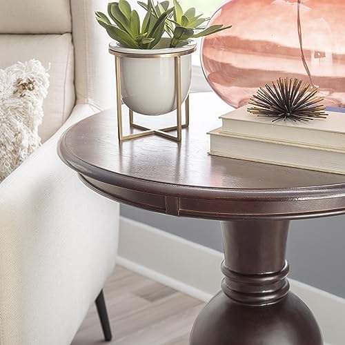 Powell 809-350 Espresso Round Accent Table 26"L x 26"W x 26"H - WoodArtSupply