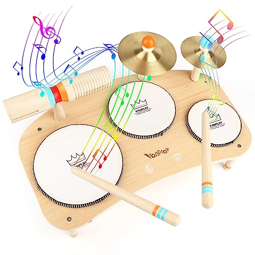 Kids Drum Set for Toddlers 1-3, All in One Musical Instruments - Wooden Musical Toys - Montessori Sensory Toys for 1 Year Old - Birthday Gifts for - WoodArtSupply