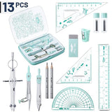 Mr. Pen- Geometry Set, 13 pcs, Compass for Geometry Compass, Geometry Kit Set with Shatterproof Storage Box, Math Compass, Geometry Set for School, Mr. Pen