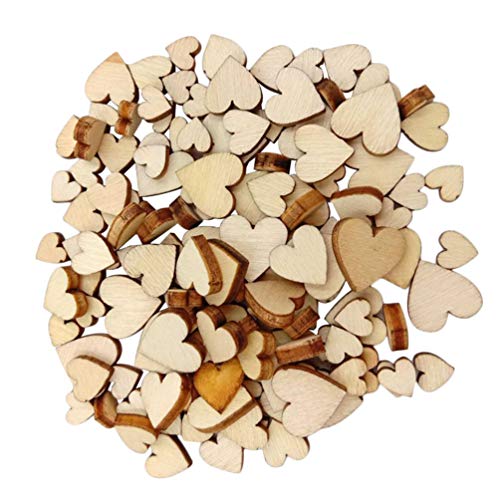 250pcs Heart-Shaped Wooden Slices Craft Embellishments Wood Pieces Manual Accessories Wooden Hearts,Unfinished Wood Crafts,Wooden Hearts for Healifty