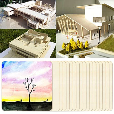 TKOnline 25Pcs 6 x 6 Inches Unfinished Basswood Sheets for Crafts, Wood Squares for DIY Craft Projects, Square Plywood Sheets for Wood Burning, Laser TKOnline