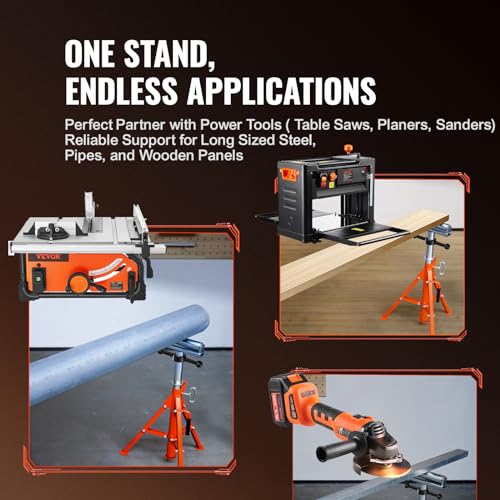 VEVOR Roller Stand, Heavy Duty 2500 LBS Load Capacity Tool Stand - 28"-52" Height Adjustable - Foldable Space-Saving Design - for Woodworking and VEVOR