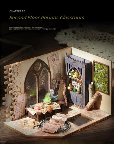 Kisoy Dollhouse Miniature with Furniture Kit, Handmade DIY House Model for Teens Adult Gift (William' s Magic House) Kisoy