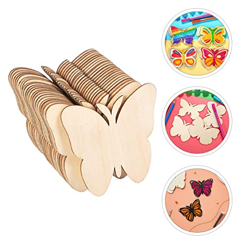 IMIKEYA Unfinished Wooden Cutouts: 40Pcs Butterfly Wood Cutouts Butterflies Blank Wooden Paint Crafts Wood Slices for Kids Painting, Christmas IMIKEYA