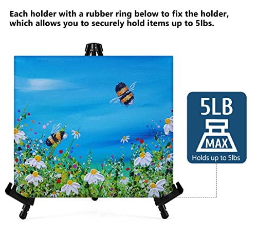 Somime 14" High Tabletop Instant Display Easel - Black Steel Small Desktop Easel Stand with Adjustable Holders for Paintings, Posters and Store Somime