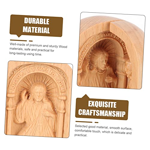 VOSAREA Religious Ornaments Household Wood Crafts Wooden - WoodArtSupply