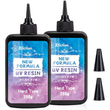 JDiction 500g UV Resin; New Formula Crystal Clear UV Resin Solar Cure Sunlight Activated Hard UV Resin Kit for Jewelry Making, Casting and Coating JDiction
