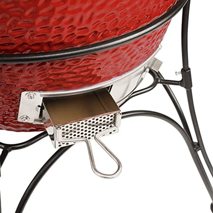 Kamado Joe KJ23RHC Classic Joe II 18-inch Charcoal Grill with Cart and Side Shelves, Blaze Red - WoodArtSupply