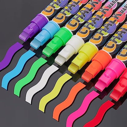  Window Chalk Markers for Cars Washable: 8 Colors Jumbo