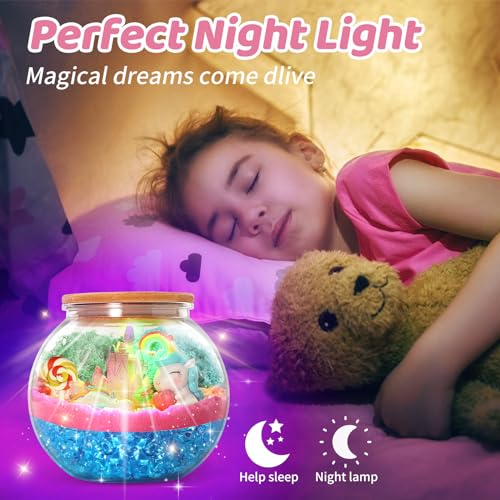 Terrarium Kit for Kids Light up Terrarium Arts and Crafts Kit for Girls Birthday Gifts Toy for Girls Ages 5 6 7 8+ Year Old - WoodArtSupply