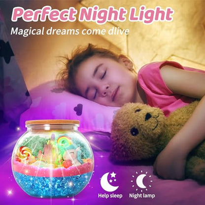 Terrarium Kit for Kids Light up Terrarium Arts and Crafts Kit for Girls Birthday Gifts Toy for Girls Ages 5 6 7 8+ Year Old - WoodArtSupply