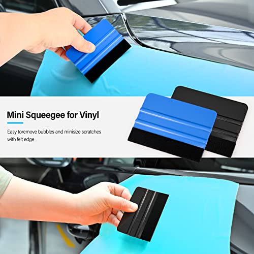 Gomake 20 Pack Vinyl Squeegee with 20PCS Squeegee Felt Fabric for Tint Film Decal Squeegee Application Tool Vinyl Wrap Installation Wallpaper Smooth Gomake