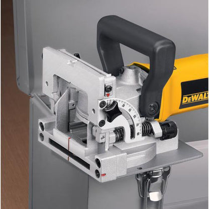 DEWALT Biscuit Joiner, 6.5 Amp, 10,000 RPM, Retractable 45 Degree Notch, For Depth Spots (DW682K),Yellow - WoodArtSupply