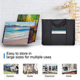 Jjring Dacron Light Weight Art Portfolio Bag, 18 Inches by 24 Inches, Black Carrying Storage Case for Poster, Sketching, and Drawing JJRING
