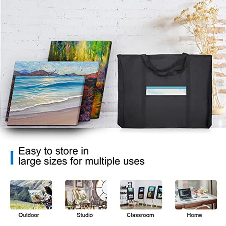 Jjring Dacron Light Weight Art Portfolio Bag, 18 Inches by 24 Inches, Black Carrying Storage Case for Poster, Sketching, and Drawing JJRING
