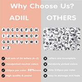 ADIIL 7200pcs Clay Beads Bracelet Making Kit, 20 Neutral Colors 6mm Polymer Heishi Beads for Jewelry Making, Friendship Bracelet Kit with Letter ADIIL