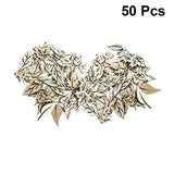 Happyyami 50pcs Wooden Leaves Unfinished Wood Cutouts Wood Shapes Pieces Wood Discs Slices for DIY Craft Wedding Birthday Party Favors Centerpieces Happyyami