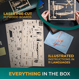 UGEARS 2.5D Framed Fighter Aircraft - Classic Aircraft Wood Model Kit with Movable Aileron, Propeller, Wheel & Canopy - Airplane Wooden Puzzle Model UGEARS